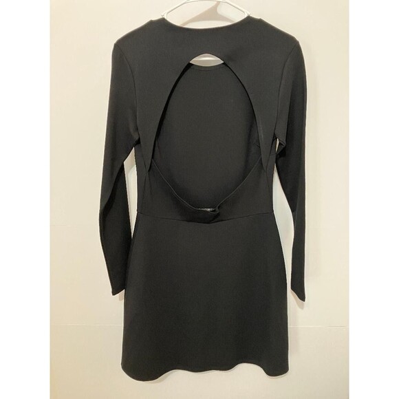 KENDALL KYLIE JENNER Women's Large Midi  Little Black Dress Goth Open Back Ponte - Picture 4 of 7